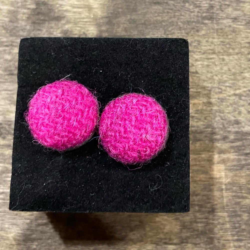 Vibrant Pink Harris Tweed Cufflinks